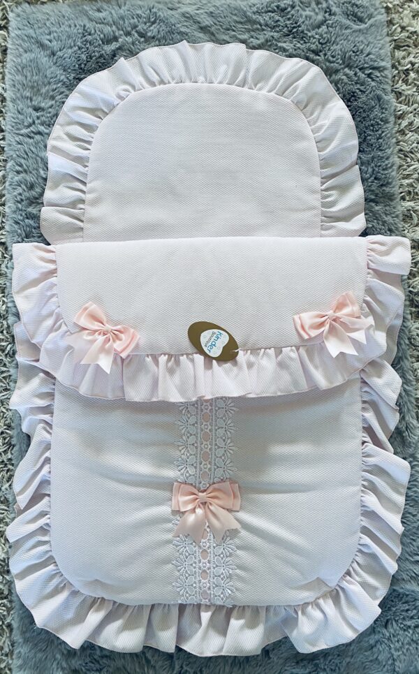 Kinder boutique waffle pram set pink